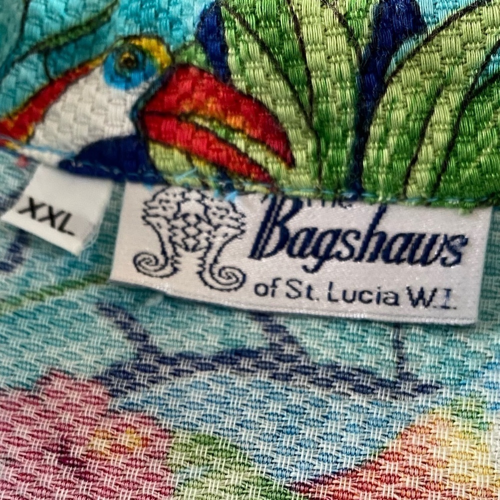 The Bagshaws of St. Lucia true vintage Hawaiian shirt with toucans and parrots. - Picture 4 of 8
